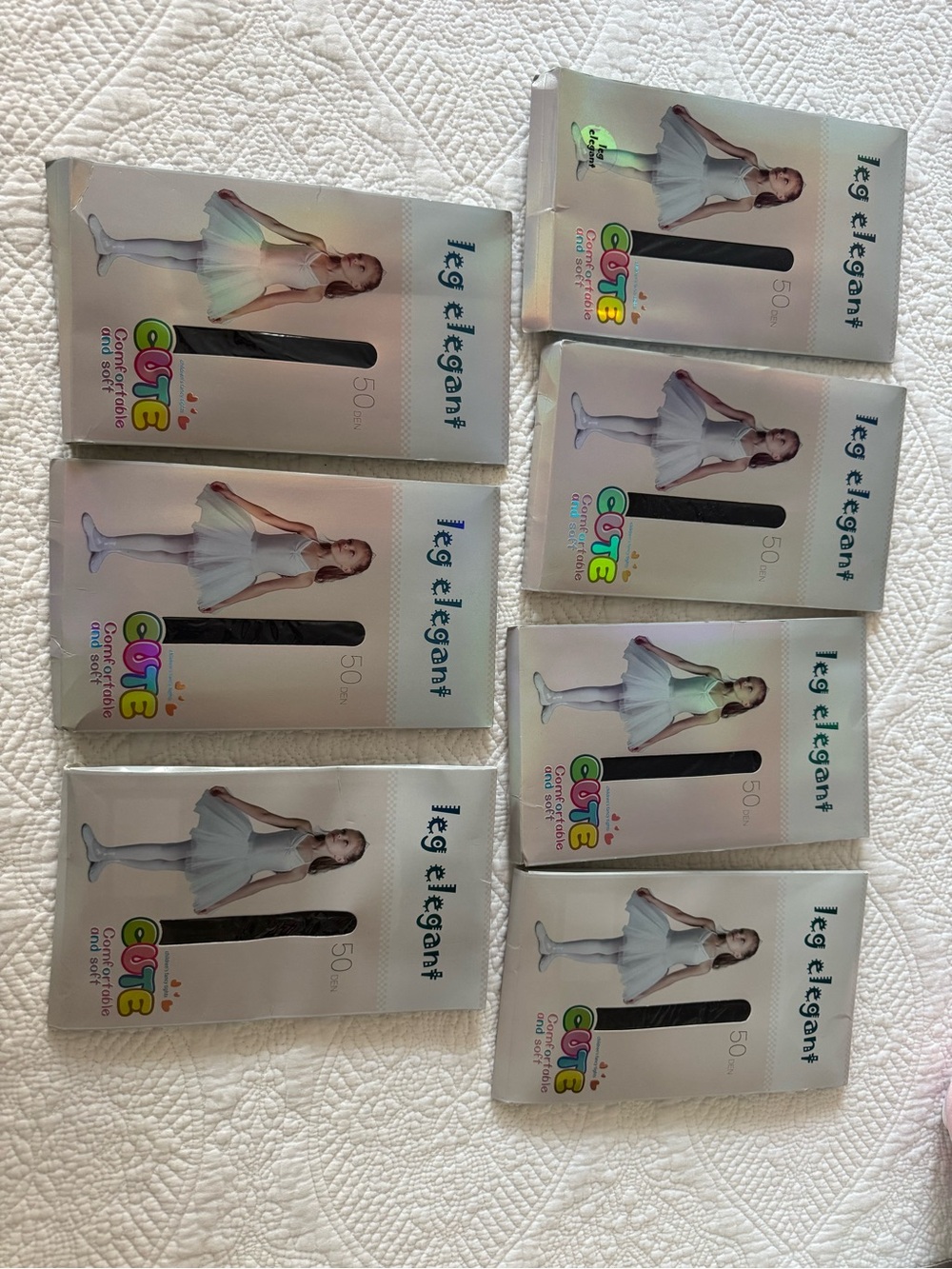 Kids White Tights - Cute Collection
